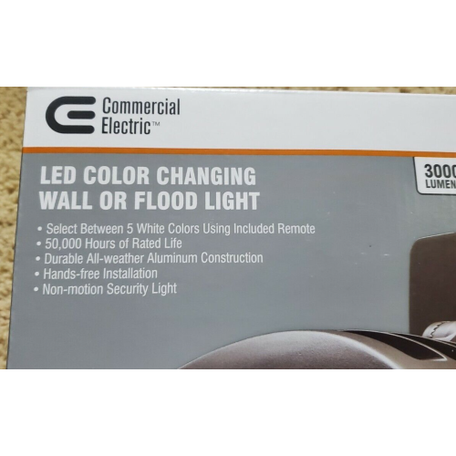 NEW COMMERCIAL ELECTRIC 28-Watt LED 3000 lumen color changing Wall or Flood remote