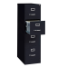 HON 510 Series 4-Drawer Vertical File Cabinet, Locking, Letter, Black, 25"D (HON514PP)