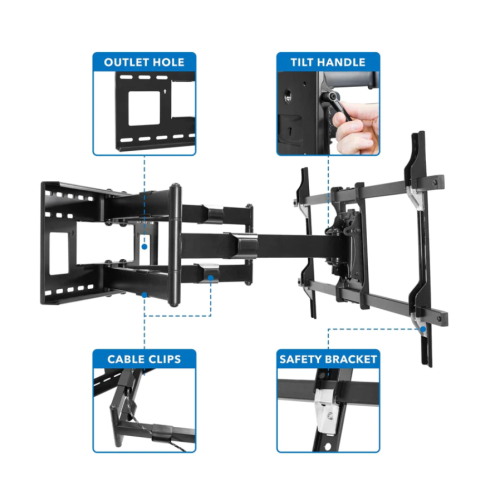 Dual Arm TV Wall Mount with Extra Long Extension