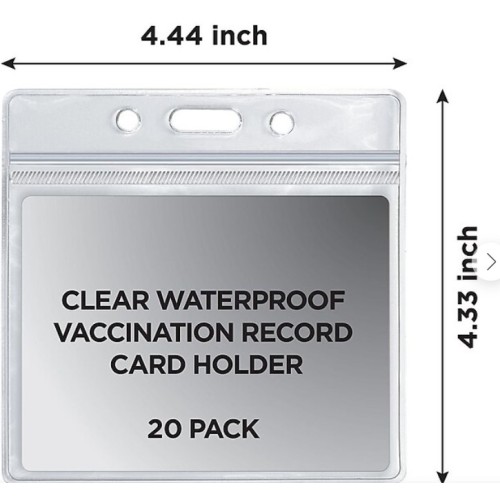 COSCO CDC Vaccine Cardholder, Clear 20/Pack