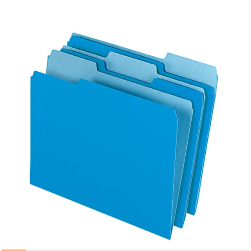 Office Depot® Brand 2-Tone File Folders, 1/3 Cut, Letter Size, Blue, Box Of 100