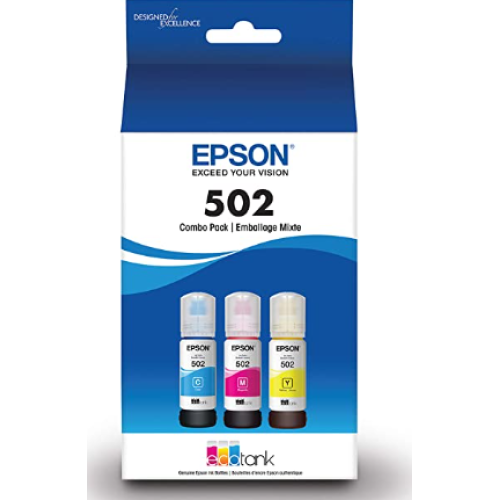 Epson 502 EcoTank Color Combo Pack Auto-Stop Ink Bottles