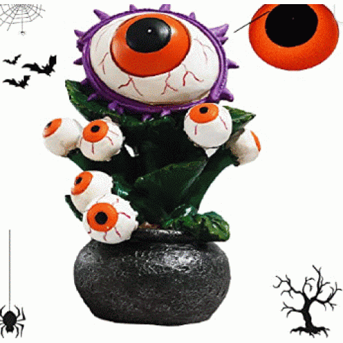 Vcdsoy Halloween Decorations Indoor- Eyeball Orange Lights - Resin Eyeball Flowerpot Scary Outdoor Halloween Decor Halloween Table Decorations for Bedroom Outside Decorations Patio Yard Lawn