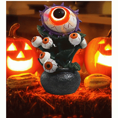 Vcdsoy Halloween Decorations Indoor- Eyeball Orange Lights - Resin Eyeball Flowerpot Scary Outdoor Halloween Decor Halloween Table Decorations for Bedroom Outside Decorations Patio Yard Lawn