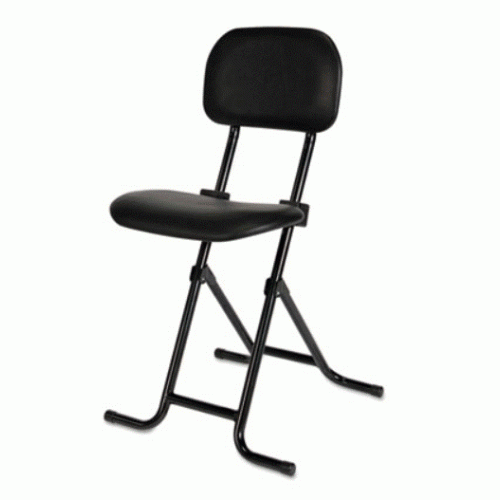 Alera Alera IL Series Height-Adjustable Folding Stool, 27.5" Seat Height, Supports up to 300 lbs., Black Seat/Back, Black Base