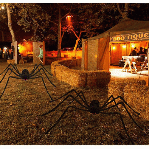 Pawliss Halloween Decorations, 2 Pcs 6.6 Ft Giant Halloween Spider, Halloween Decorations Outdoor Patio Lawn Yard Decor, Fake Large Hairy Spider Props