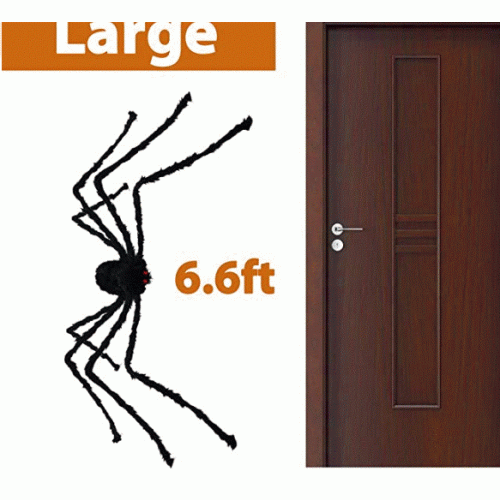 Pawliss Halloween Decorations, 2 Pcs 6.6 Ft Giant Halloween Spider, Halloween Decorations Outdoor Patio Lawn Yard Decor, Fake Large Hairy Spider Props