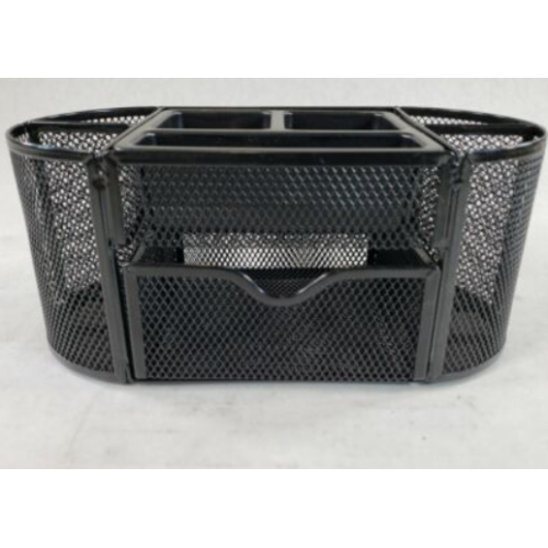 Office Depot  Black Metal Mesh Oval Desk Organizer