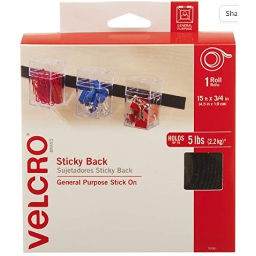 VELCRO Brand Tape, Black 15ft