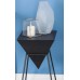 Modern Reflections Inverted Pyramid Accent Table in Metallic Black