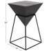 Modern Reflections Inverted Pyramid Accent Table in Metallic Black