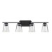 Savoy House - 8-1020-4-BK - 4 Light Bath Bar-Contemporary Style with Modern and Bohemian Inspirations-8.75 inches tall by 32 inches wide