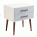 Off-White/Gray Burgos 26'' Tall 2 Drawer Nightstand