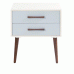 Off-White/Gray Burgos 26'' Tall 2 Drawer Nightstand