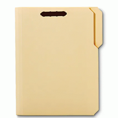 Office Depot® Brand Reinforced Manila Folder With 2 Embossed Fasteners, 1/3-Cut Tabs, Letter Size, Box Of 50