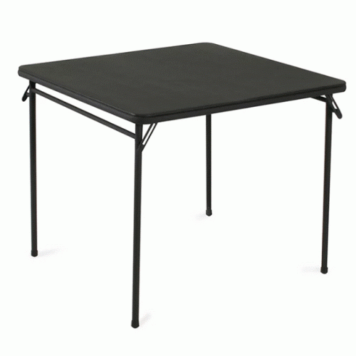 Black Square Folding Table, (34" x 34")