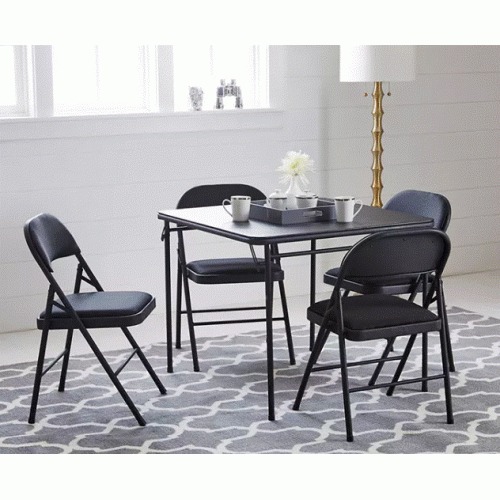 Black Square Folding Table, (34" x 34")