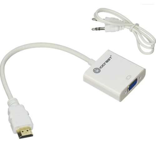 IO Crest Active HDMI to VGA Adapter with Audio Support Via 3.5mm Jack 