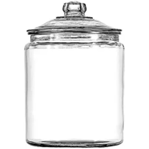 Anchor Hocking 1 Gallon Heritage Hill Glass Jar with Lid (4 piece, all glass, dishwasher safe)