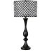 27.5" Oiled Rubbed Bronze Table Lamp With Crystal Bling Shade