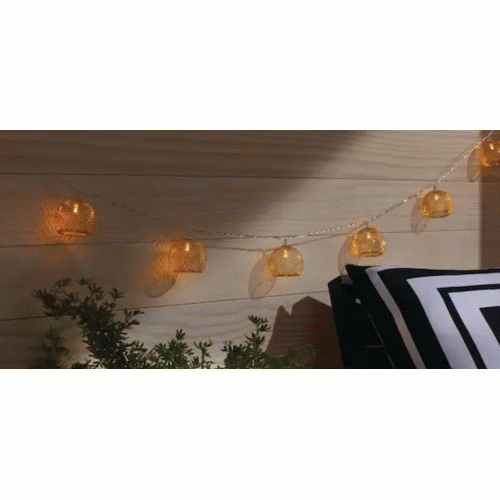 Indoor 12 ft. Battery Operated Metal Integrated LED String Lights (10-Light)