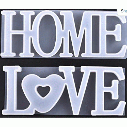 DROLE Home Love Word Sign Resin Molds Silicone Casting Molds Epoxy Casting Moulds for DIY Home Table Decor Wall Decoration 2Pcs