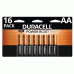 Duracell Coppertop AA Battery with POWER BOOST™, 16 Pack Long-Lasting Batteries