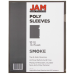 JAM Plastic Sleeves, 9 x 11 1/2, Smoke Grey, 12/Pack