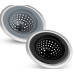 Kitchen Sink Strainer 2 Pack Silicone Sink Stopper for Kitchen Sink with Stainless Steel Edge 4.5'' Diameter Rim BLACK