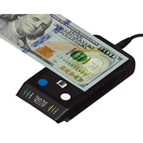 Dri Mark Flash Test Counterfeit Bill Detector, 3 Easy Tests in One Small Device, Watermark, Ink, Security Strip, Fast and Accurate Money Checker