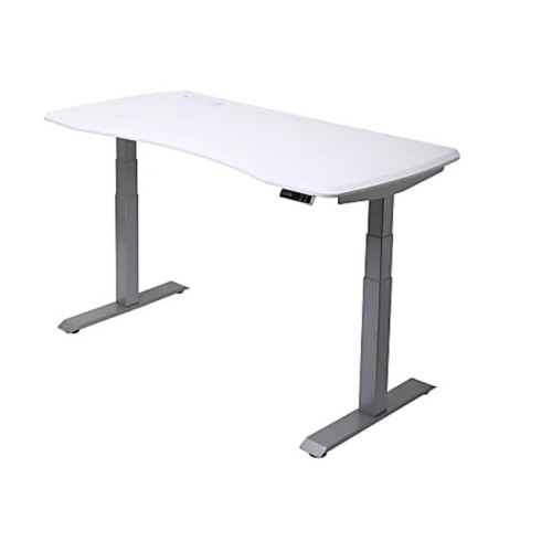 WorkPro® Electric Height-Adjustable Standing Desk with Wireless Charging, 60", White