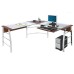 Realspace® Mezza 62"W L-Shaped Desk, Cherry/Chrome