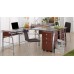 Realspace® Mezza 62"W L-Shaped Desk, Cherry/Chrome