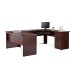 Realspace® Broadstreet 65"W U-Shaped Executive Desk, Cherry