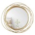 20" DIA Framed Gold Round Wall Mirror, Circle Rings Hanging Modern Metal Frame Accent Wall Decor