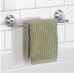 InterDesign Forma Power Lock Max Suction Wash Cloth Bar for Bathroom Shower - Clear/Brushed Stainless Steel