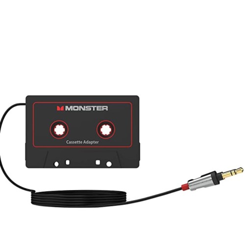 Monster Aux Cord Cassette Adapter 800 - iCarPlay for Car Tape Deck, Auxiliary To Dashboard, MP3 Player, iPod and iPhone - 3 ft Black Cable