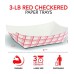 Paper Food Boats (250 Pack) Disposable Red and White Checkered Paper Food Trays 3 Lb - Eco Friendly Red Paper Food Trays 5.75" x 3" – Serving Boat for Concession Food and Condiments, Paper Food Basket