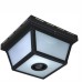 360° Square 4-Light Black Motion Sensing Outdoor Flush Mount