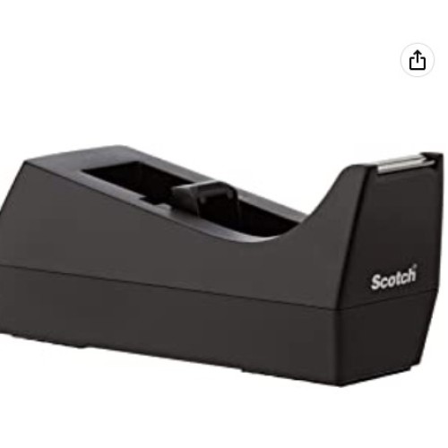 Scotch Classic Desktop Tape Dispenser C-38, Black, 1 in Core, Made From 100% Recycled Plastic, 1 Dispenser (C-38)