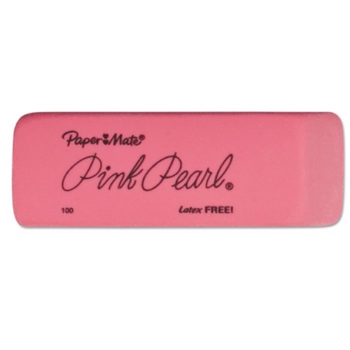 Paper Mate Pink Pearl Erasers, Medium, 24 Count