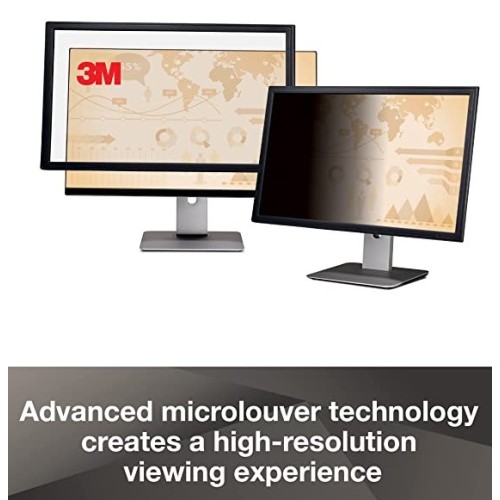 3M Framed Privacy Filter for 24" Diagonal Widescreen Monitor, Protects your confidential information, Black out side views