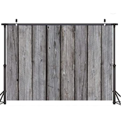 LYWYGG 7x5FT Gray Wood Backdrop Vinyl Wooden Photography Background Party Backgrounds Family Party Backdrops Wood Board Background Small Video Photo Studio Background CP-321