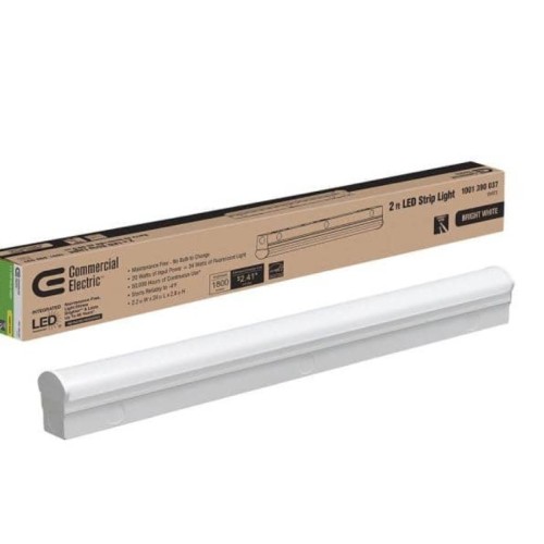 2pac Direct Wire Power 2 ft. 34-Watt Equivalent Integrated LED White Strip Light Fixture 4000K Bright White 1800 Lumens