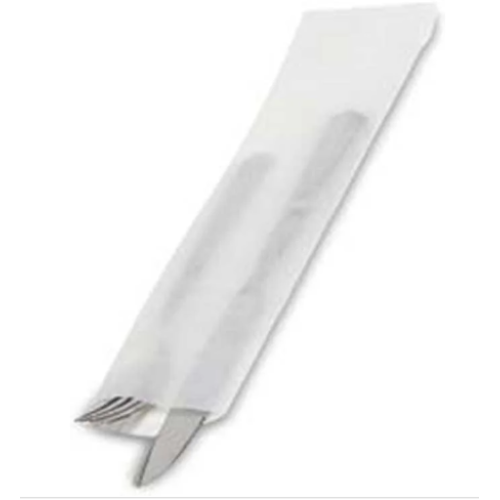 Bagcraft Corporation Sno/Kraft Paper Plain White Silverware Bag, 2.75 x 10 inch -- 2000 per case