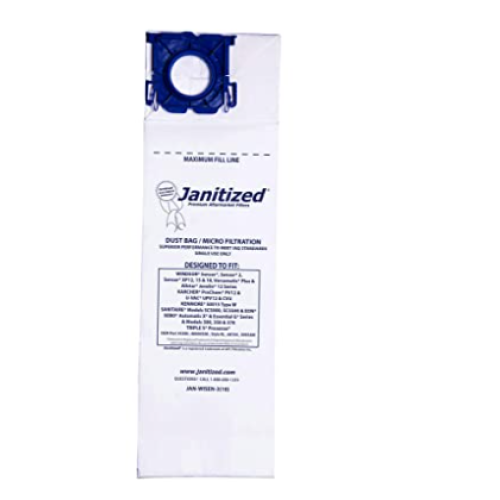 Janitized JAN-WISEN-3(10) Premium Replacement Commercial Vacuum Paper Bag, Windsor Sensor XP12, 15 and 18, Versamatic Plus, SSS Prosense, Kenmore 50015, OEM#5300, 86000500, 50015 (Pack of 10)