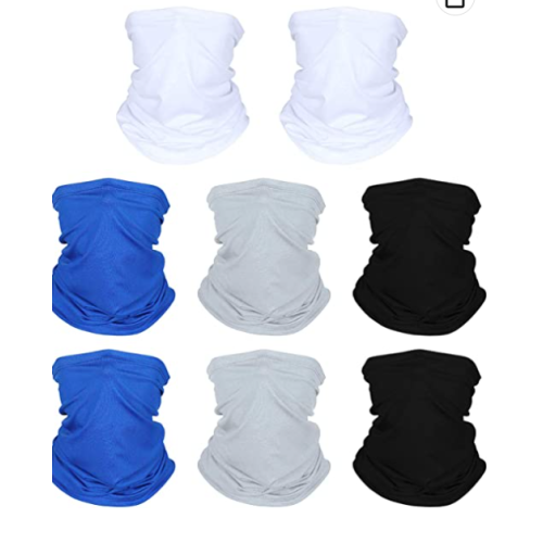 8 Pieces Cycling Scarf UV Dust Protection Face Cover Breathable Elastic Neck Gaiter