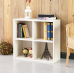 Way Basics 24.8"H 4 Cubby Bookcase, Stackable Organizer and Modern Eco Storage Shelf, White