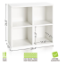 Way Basics 24.8"H 4 Cubby Bookcase, Stackable Organizer and Modern Eco Storage Shelf, White