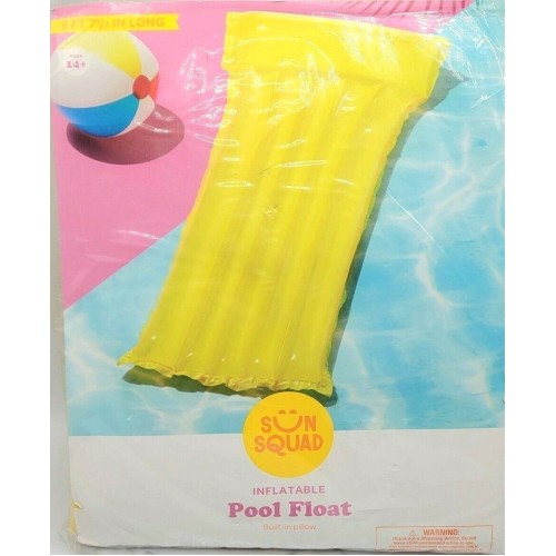 Sun Squad Inflatable Pool Float Yellow